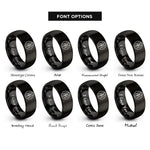 font options for inside engraving on black manual shift badge rings