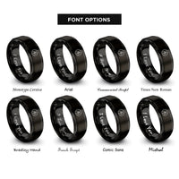 font options for inside engraving on black manual shift badge rings