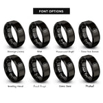 font options for inside engraving on black manual shift badge rings