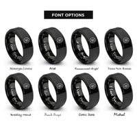 font options for inside engraving on black manual shift badge rings