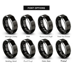 font options for inside engraving on black & gray manual shift knob rings