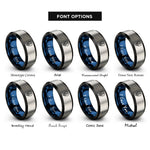 font options for inside engraving on black & blue & gray map anchor rings