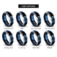 font options for inside engraving on blue & grey map anchor rings