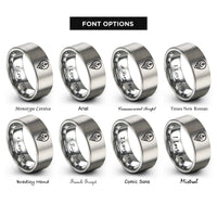 font options for inside engraving on gray map anchor rings