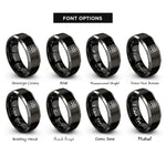 font options for inside engraving on black & grey map grid ticks rings