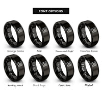 font options for inside engraving on black map grid ticks rings