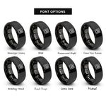 font options for inside engraving on black map grid ticks rings