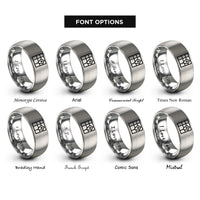 font options for inside engraving on grey map grid ticks rings
