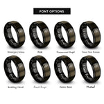 font options for inside engraving on gunmetal & black map grid ticks rings