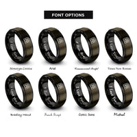 font options for inside engraving on gunmetal & black map grid ticks rings