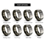 font options for inside engraving on gunmetal & grey map grid ticks rings