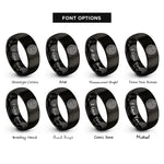 font options for inside engraving on black map lines rings