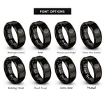 font options for inside engraving on black map lines rings