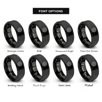 font options for inside engraving on black map lines rings