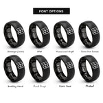 font options for inside engraving on black map lines rings