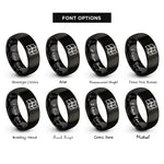 font options for inside engraving on black map lines rings