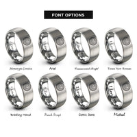 font options for inside engraving on silver map lines rings