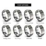 font options for inside engraving on gray map lines rings