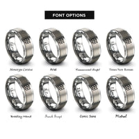 font options for inside engraving on grey map lines rings