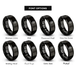 font options for inside engraving on black map marker rings