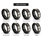 font options for inside engraving on black & gray map pin anchor rings