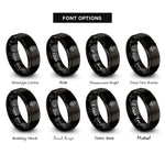 font options for inside engraving on black map pin anchor rings