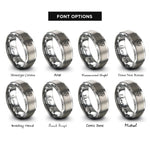 font options for inside engraving on gray map pin anchor rings