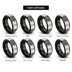font options for inside engraving on black & grey map pin rings