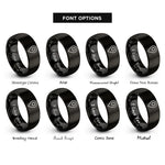 font options for inside engraving on black map pin rings