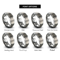 font options for inside engraving on silver map pin rings