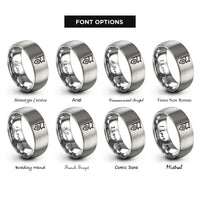 font options for inside engraving on grey map pin rings