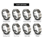 font options for inside engraving on gray map pin rings