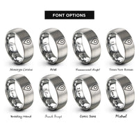 font options for inside engraving on gray map pin marker rings