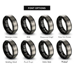 font options for inside engraving on black & grey maple leaf rings
