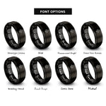 font options for inside engraving on black maple leaf rings
