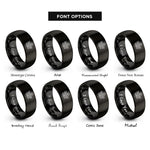 font options for inside engraving on black maple leaf rings
