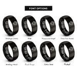 font options for inside engraving on black maple leaf canada rings