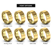 font options for inside engraving on gold maple leaf canada rings