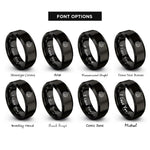 font options for inside engraving on black maple leaf cluster rings