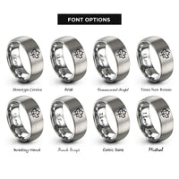font options for inside engraving on gray maple leaf rings
