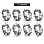 font options for inside engraving on gray maple leaf rings