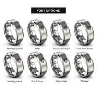font options for inside engraving on gray maple leaf rings
