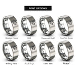 font options for inside engraving on gray maple leaf rings