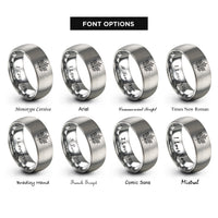 font options for inside engraving on silver maple leaf rings