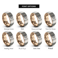 font options for inside engraving on rose gold & silver maple leaf rings