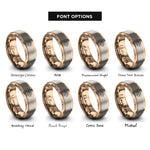 font options for inside engraving on rose gold maple leaf rings