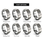 font options for inside engraving on silver march daffodil rings