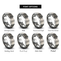 font options for inside engraving on silver march daffodil rings