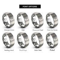 font options for inside engraving on gray march daffodil rings