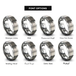 font options for inside engraving on grey march daffodil rings